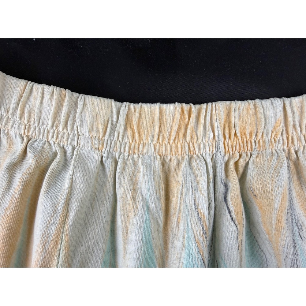 Shirleigh's Marbled Art Cotton Skirt Kids XL Blue Peach Handmade - Picture 2 of 9